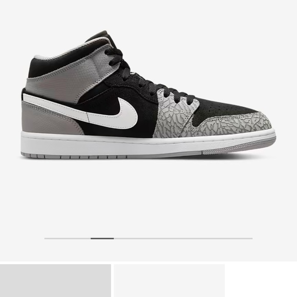 Brand New Air Jordan 1 Mid SE Color Black/ White/Light Smoke Grey/University Red - Picture 3 of 7